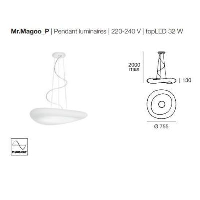 MR. MAGOO LAMPADARIO SOSPENSIONE DIAMETRO 75,5 LED 32W LINEA LIGHT MODERNO STILNOVO MA&DE - Cristalensi Shop Online