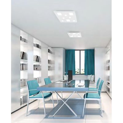 CHECKER BOARD PLAFONIERA APPLIQUE 45X45 LED 36W 3000K BIANCO SATINATO AFFRALUX - Cristalensi Shop Online