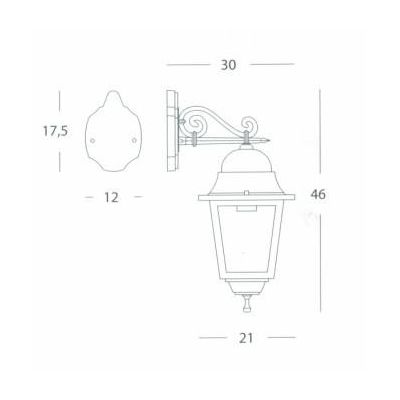 AMALFI LANTERNA PER ESTERNO IN ALLUMINIO VERNICIATO DI NERO CON DIFFUSORI IN VETRO Sovil - Cristalensi Shop Online