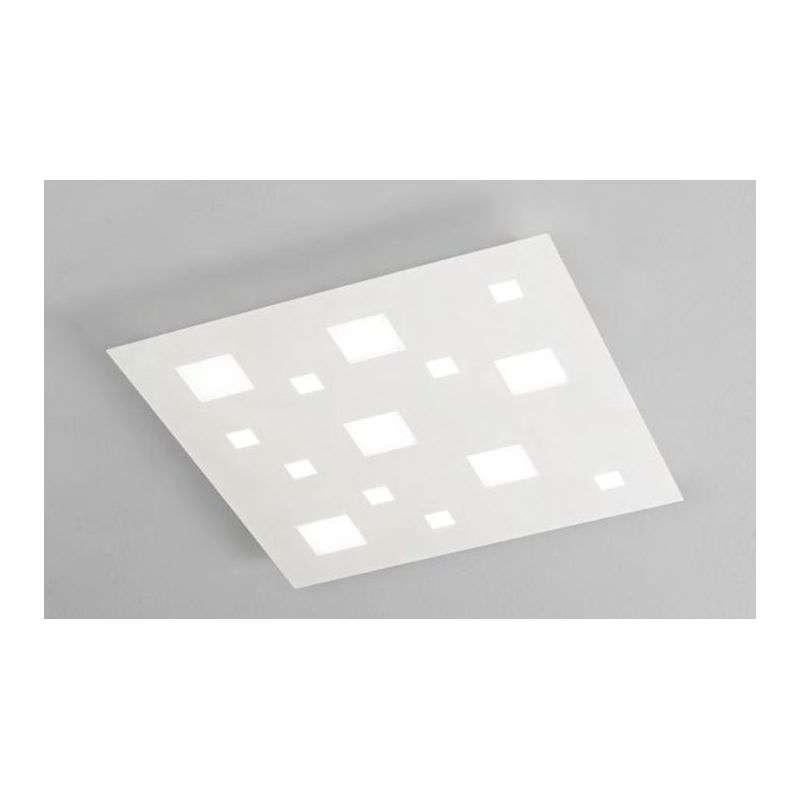 404 PLAFONIERA CHECKER BOARD 61X61 LED 60W LUCE 3000K BIANCA O SABBIA AFFRALUX - Cristalensi Shop Online