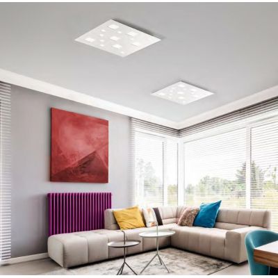 404 PLAFONIERA CHECKER BOARD 61X61 LED 60W LUCE 3000K BIANCA O SABBIA AFFRALUX - Cristalensi Shop Online