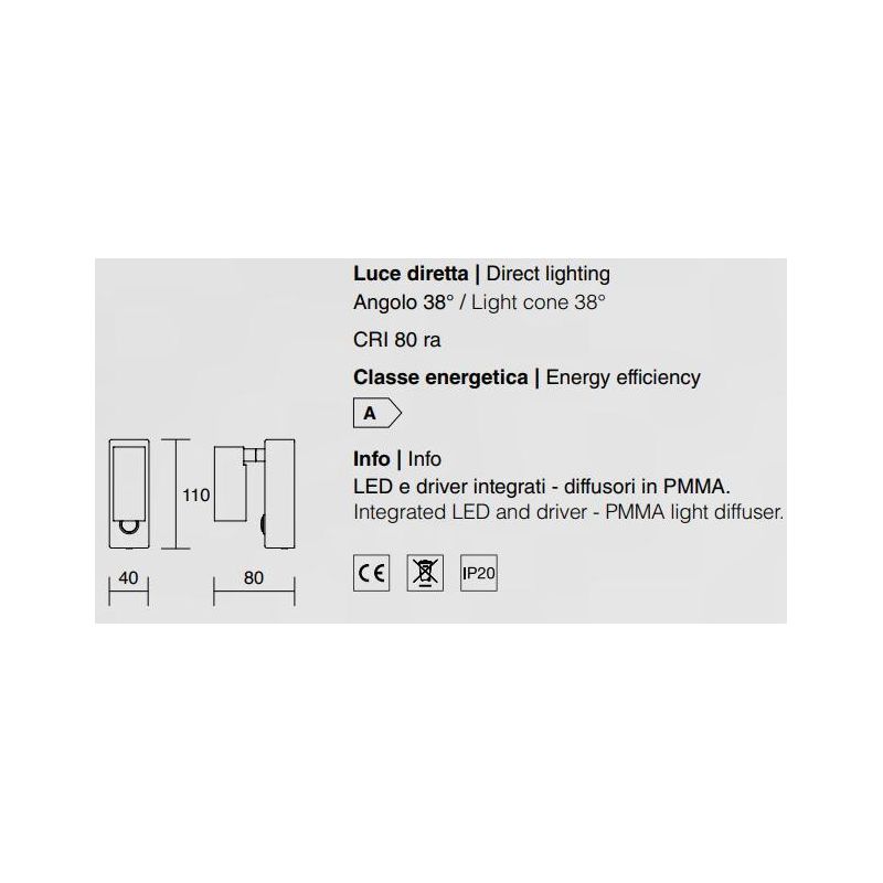 ZENIT APPLIQUE CAMERA DA LETTO LED 3W 3000K CROMO LUCIDO DIREZIONABILE ISYLUCE - Cristalensi Shop Online