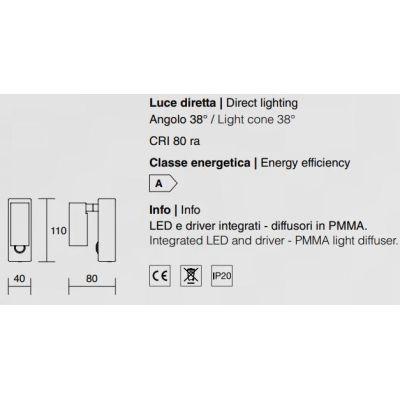 ZENIT APPLIQUE CAMERA DA LETTO LED 3W 3000K CROMO LUCIDO DIREZIONABILE ISYLUCE - Cristalensi Shop Online