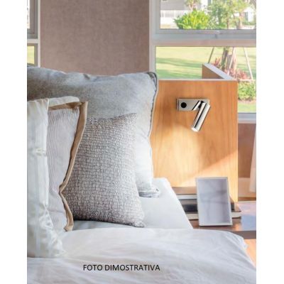 ZENIT SQUADRATO APPLIQUE COMODINO CAMERA DA LETTO LED 3W CROMO LUCIDO ISYLUCE - Cristalensi Shop Online