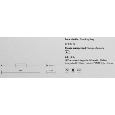 935 APPLIQUE SPECCHIO LARGHEZZA 60 CM LED 12W 3000K O 4000K CROMO LUCIDO MODERNO ISYLUCE - Cristalensi Shop Online