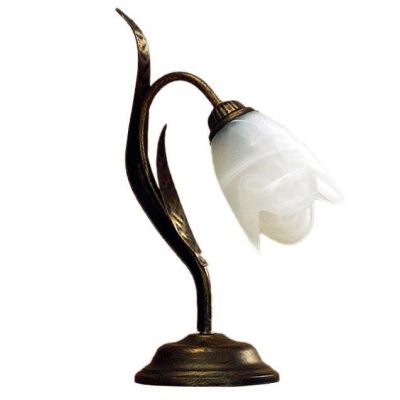 SONIA LUMETTO CLASSICO IN METALLO MARRONE SPENNELLATO ORO E DIFFUSORE IN VETRO BIANCO CRISTALENSI LIGHT - Cristalensi Shop Onlin