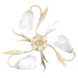 PLAFONIERA 3 LUCI STILE CLASSICO IN METALLO AVORIO SPENNELLATO ORO DIAMETRO CM 50 CRISTALENSI LIGHT - Cristalensi Shop Online 2