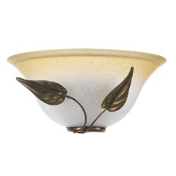 MIRA APPLIQUE CLASSICA CON DIFFUSORE IN VETRO AVORIO SFUMATO AMBRA E DETTAGLI IN METALLO BRONZO CRISTALENSI LIGHT - Cristalensi 2