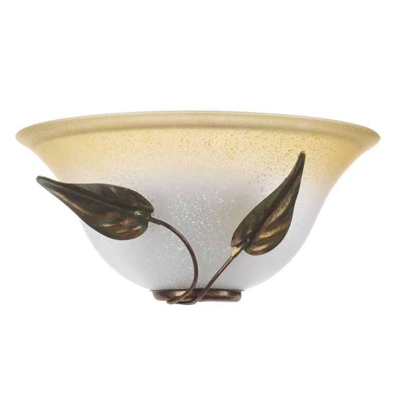 MIRA APPLIQUE CLASSICA CON DIFFUSORE IN VETRO AVORIO SFUMATO AMBRA E DETTAGLI IN METALLO BRONZO CRISTALENSI LIGHT - Cristalensi