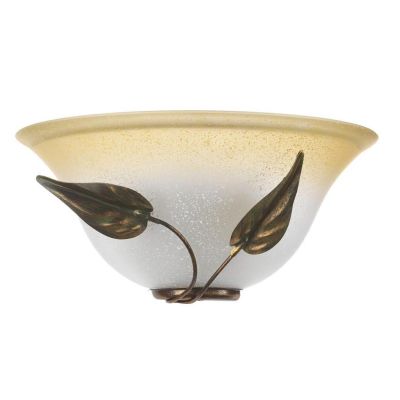 MIRA APPLIQUE CLASSICA CON DIFFUSORE IN VETRO AVORIO SFUMATO AMBRA E DETTAGLI IN METALLO BRONZO CRISTALENSI LIGHT - Cristalensi