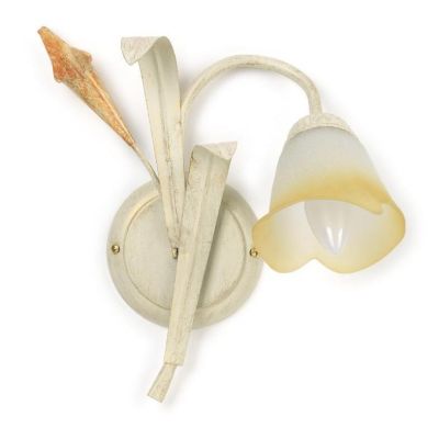 LUCREZIA APPLIQUE CLASSICA 1 LUCE CON FINITURA AVORIO ANTICO E PARALUME IN VETRO SABBIATO CRISTALENSI LIGHT - Cristalensi Shop O