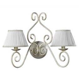VIVIENNE LAMPADA DA PARETE CLASSICA COLORE AVORIO CHIARO CON PARALUMI IN TESSUTO PLISSE CRISTALENSI LIGHT - Cristalensi Shop Onl 2