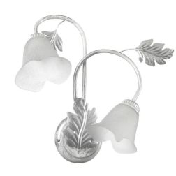 MARILENA APPLIQUE 2 LUCI CLASSICA IN METALLO BIANCO/ARGENTO CON PARALUMI IN VETRO CRISTALENSI LIGHT - Cristalensi Shop Online 2