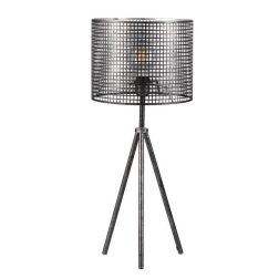 FLAM LAMPADA DA TAVOLO ALTEZZA 40 STILE VINTAGE IN METALLO PERFORATO ANTRACITE LAMPADINA 1XE27 CRISTALENSI LIGHT - Cristalensi S 2