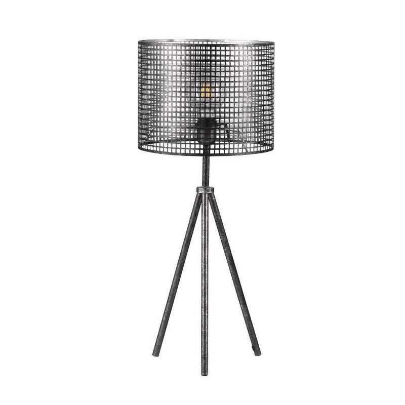 FLAM LAMPADA DA TAVOLO ALTEZZA 40 STILE VINTAGE IN METALLO PERFORATO ANTRACITE LAMPADINA 1XE27 CRISTALENSI LIGHT - Cristalensi S