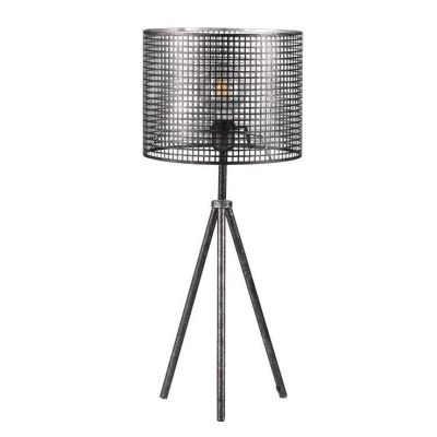FLAM LAMPADA DA TAVOLO ALTEZZA 40 STILE VINTAGE IN METALLO PERFORATO ANTRACITE LAMPADINA 1XE27 CRISTALENSI LIGHT - Cristalensi S