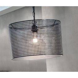 FLAM SOSPENSIONE SINGOLA STILE VINTAGE IN METALLO PERFORATO ANTRACITE LAMPADINA 1XE27 CRISTALENSI LIGHT - Cristalensi Shop Onlin 2