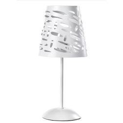 RICKY LUMETTO MODERNO IN METALLO BIANCO TRAFORATO ALTEZZA CM 38 LAMPADINA ATTACCO E14 CRISTALENSI LIGHT - Cristalensi Shop Onlin 2