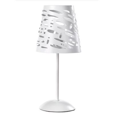 RICKY LUMETTO MODERNO IN METALLO BIANCO TRAFORATO ALTEZZA CM 38 LAMPADINA ATTACCO E14 CRISTALENSI LIGHT - Cristalensi Shop Onlin