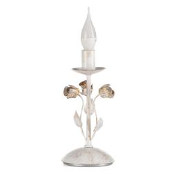 LUMETTO CLASSICO H26 IN FERRO BATTUTO AVORIO CON DECORI FLOREALI CRISTALENSI LIGHT - Cristalensi Shop Online 2