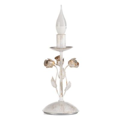 LUMETTO CLASSICO H26 IN FERRO BATTUTO AVORIO CON DECORI FLOREALI CRISTALENSI LIGHT - Cristalensi Shop Online