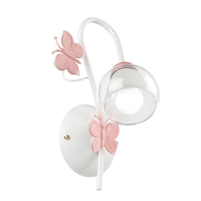 BUTTERFLY APPLIQUE PER CAMERETTA BIMBE IN METALLO BIANCO CON FARFALLE ROSE CRISTALENSI LIGHT - Cristalensi Shop Online