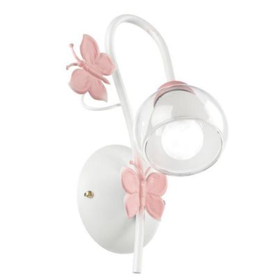 BUTTERFLY APPLIQUE PER CAMERETTA BIMBE IN METALLO BIANCO CON FARFALLE ROSE CRISTALENSI LIGHT - Cristalensi Shop Online