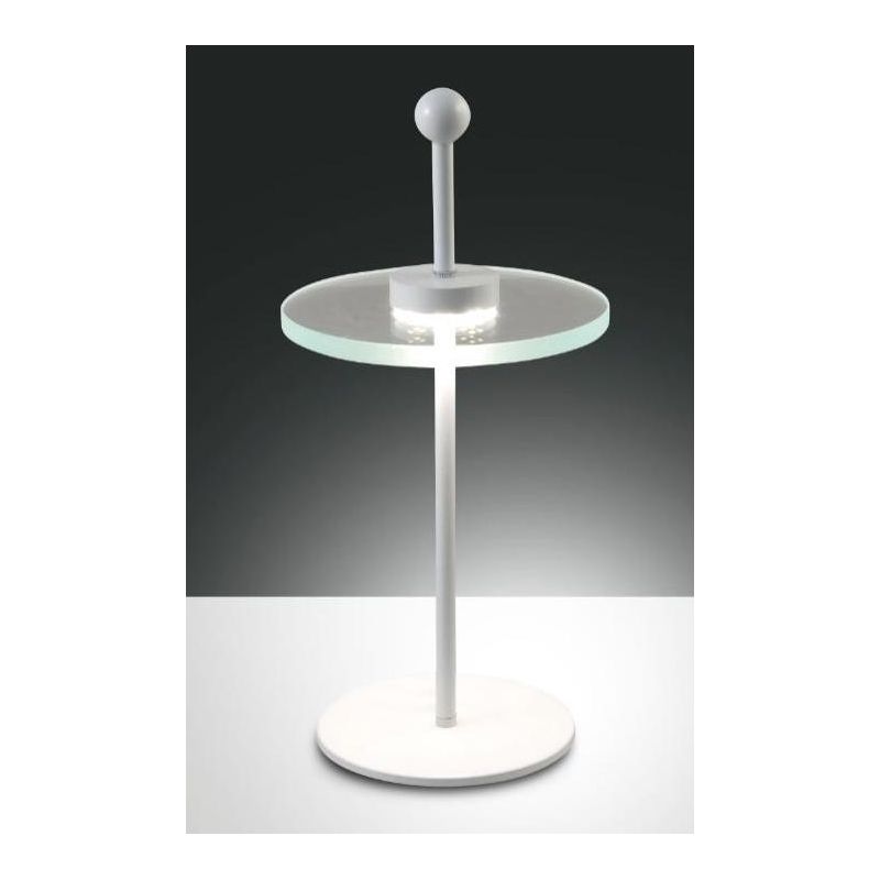 SATURN LUMETTO CON STELO BIANCO A LED INTEGRATO DA 12W Fabas Luce - Cristalensi Shop Online