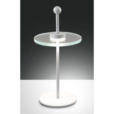 SATURN LUMETTO CON STELO BIANCO A LED INTEGRATO DA 12W Fabas Luce - Cristalensi Shop Online