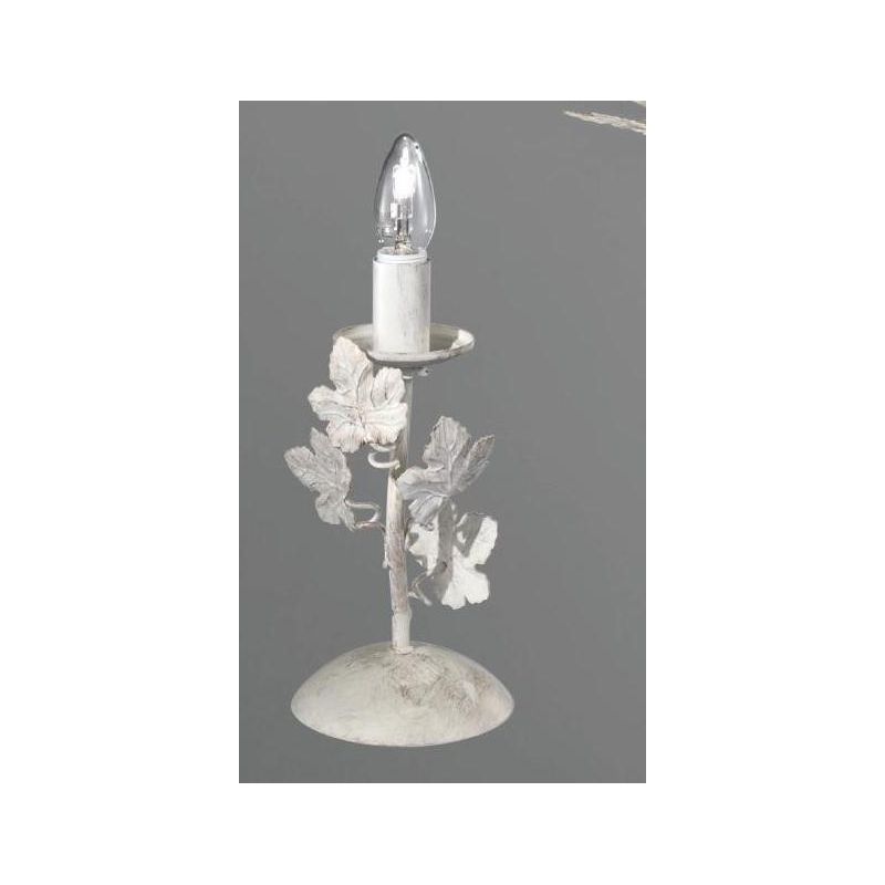 ALBA LAMPADA DA TAVOLO FLOREALE COLORE AVORIO ANTICO CON LAMPADINA A VISTA CRISTALENSI LUX - Cristalensi Shop Online