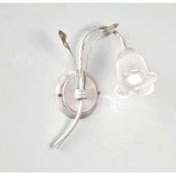 ANGELA APPLIQUE CLASSICA METALLO BIANCO ANTICO CON DIFFUSORE FLOREALE IN VETRO CRISTALENSI LUX - Cristalensi Shop Online 2