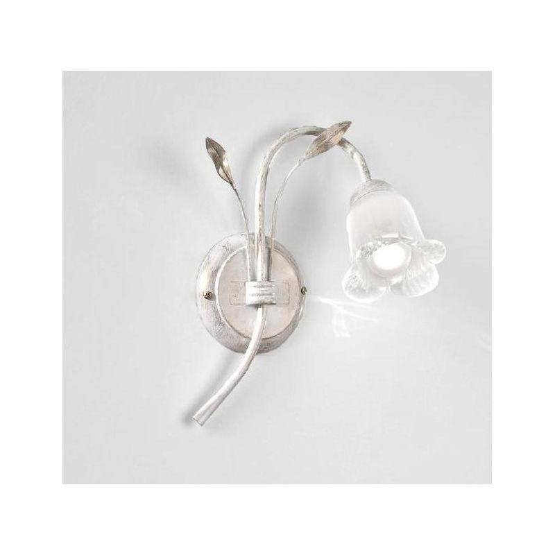 ANGELA APPLIQUE CLASSICA METALLO BIANCO ANTICO CON DIFFUSORE FLOREALE IN VETRO CRISTALENSI LUX - Cristalensi Shop Online