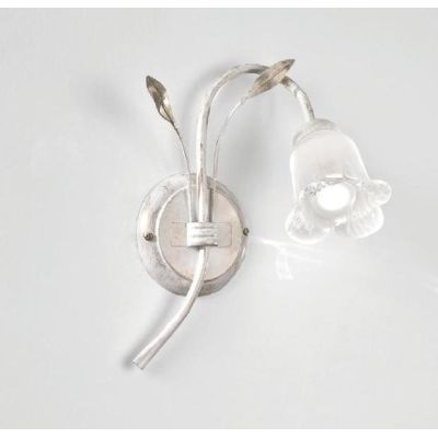 ANGELA APPLIQUE CLASSICA METALLO BIANCO ANTICO CON DIFFUSORE FLOREALE IN VETRO CRISTALENSI LUX - Cristalensi Shop Online