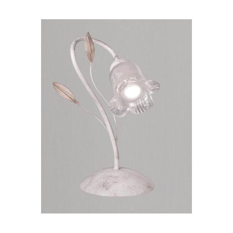 ANGELA LUMETTO CLASSICO IN METALLO BIANCO ANTICO CON DIFFUSORE FLOREALE IN VETRO CRISTALENSI LUX - Cristalensi Shop Online