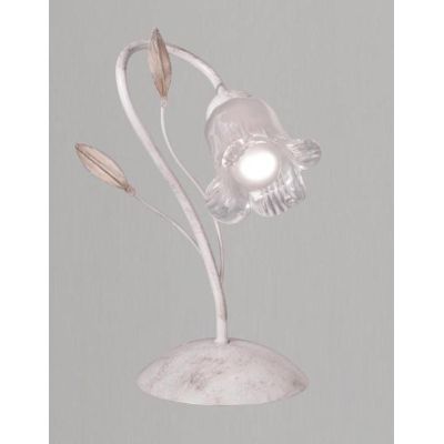 ANGELA LUMETTO CLASSICO IN METALLO BIANCO ANTICO CON DIFFUSORE FLOREALE IN VETRO CRISTALENSI LUX - Cristalensi Shop Online