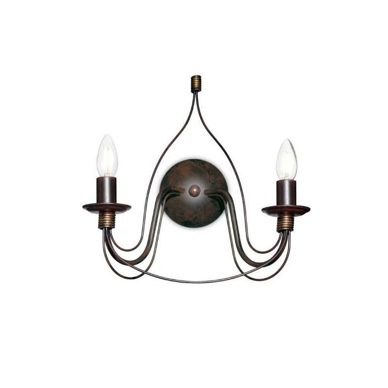 CANDELA APPLIQUE 2 LUCI CLASSICA IN METALLO BIANCO AVORIO O BRONZO CON LAMPADINE A VISTA CRISTALENSI LUX - Cristalensi Shop Onli