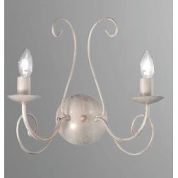 CASABLANCA APPLIQUE CLASSICA CON BRACCI IN METALLO AVORIO ANTICO E LAMPADINE A VISTA CRISTALENSI LUX - Cristalensi Shop Online 2