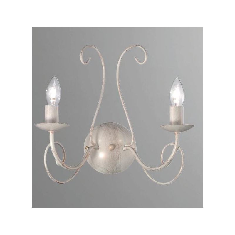CASABLANCA APPLIQUE CLASSICA CON BRACCI IN METALLO AVORIO ANTICO E LAMPADINE A VISTA CRISTALENSI LUX - Cristalensi Shop Online