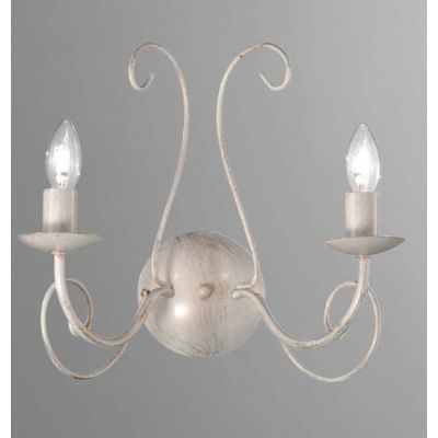 CASABLANCA APPLIQUE CLASSICA CON BRACCI IN METALLO AVORIO ANTICO E LAMPADINE A VISTA CRISTALENSI LUX - Cristalensi Shop Online