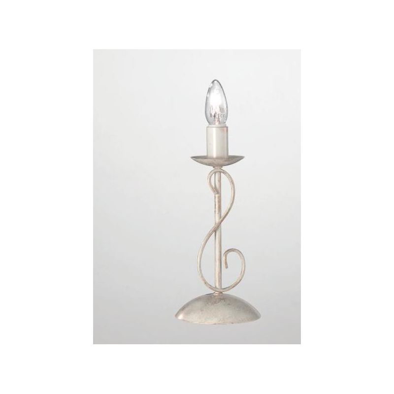 CASABLANCA LUMETTO CLASSICO IN METALLO AVORIO ANTICO CON LAMPADINA A VISTA CRISTALENSI LUX - Cristalensi Shop Online