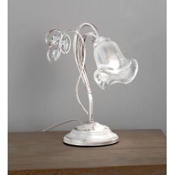 CLARISSA LUMETTO CLASSICO BIANCO PATINATO RAME DIFFUSORE FLOREALI E DETTAGLI IN CRISTALLO CRISTALENSI LUX - Cristalensi Shop Onl 2