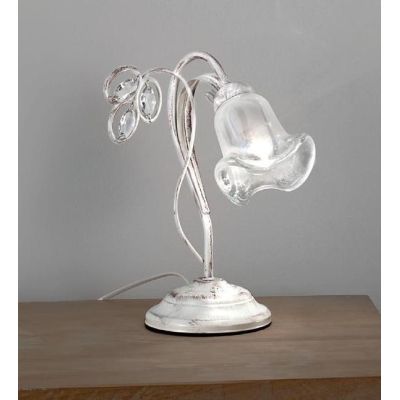 CLARISSA LUMETTO CLASSICO BIANCO PATINATO RAME DIFFUSORE FLOREALI E DETTAGLI IN CRISTALLO CRISTALENSI LUX - Cristalensi Shop Onl