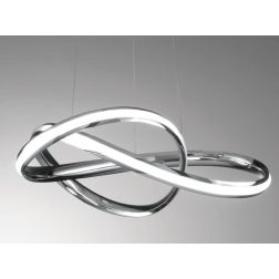 DAYTONA LAMPADARIO A SOSPENSIONE MODERNO FINITURA CROMO O BIANCA LED 55W LUCE 3000k o 4000K CRISTALENSI LUX - Cristalensi Shop O 2