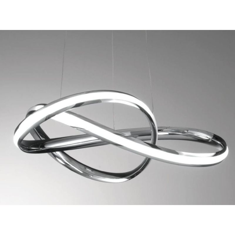 DAYTONA LAMPADARIO A SOSPENSIONE MODERNO FINITURA CROMO O BIANCA LED 55W LUCE 3000k o 4000K CRISTALENSI LUX - Cristalensi Shop O