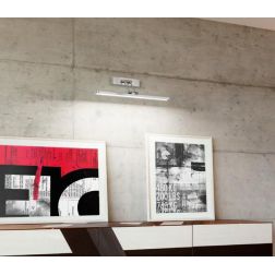 LAMPADA PARETE PER SPECCHIO QUADRO LARGHEZZA 89 CM LED 18W CROMO LUCIDO DOPPIO SNODO ISYLUCE - Cristalensi Shop Online 2