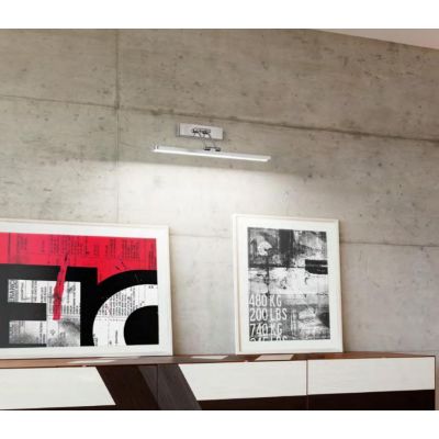 LAMPADA PARETE PER SPECCHIO QUADRO LARGHEZZA 89 CM LED 18W CROMO LUCIDO DOPPIO SNODO ISYLUCE - Cristalensi Shop Online