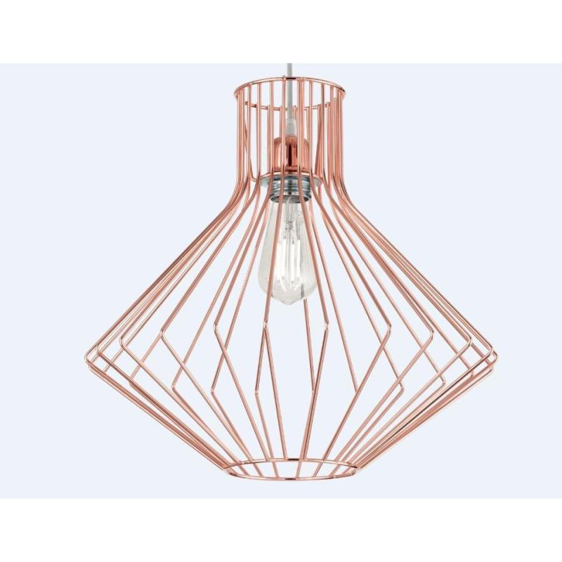 GIOVE SOSPENSIONE VINTAGE CON STRUTTURA ORIGINALE APERTA IN METALLO VERNICIATO NERO,CORTEN,BIANCO O RAME CRISTALENSI LUX - Crist