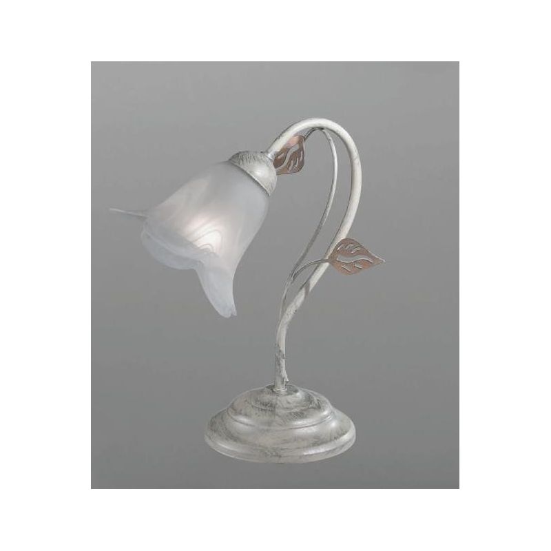 GRETA LUMETTO IN METALLO BIANCO ANTICO CON DIFFUSORE FLOREALE IN VETRO CLASSICO ED ECONOMICO CRISTALENSI LUX - Cristalensi Shop