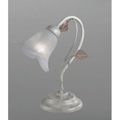 GRETA LUMETTO IN METALLO BIANCO ANTICO CON DIFFUSORE FLOREALE IN VETRO CLASSICO ED ECONOMICO CRISTALENSI LUX - Cristalensi Shop