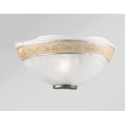 ISCHIA APPLIQUE CLASSICA IN VETRO SATINATO CON DECORO AMBRA O ARGENTO ECONOMICA CRISTALENSI LUX - Cristalensi Shop Online